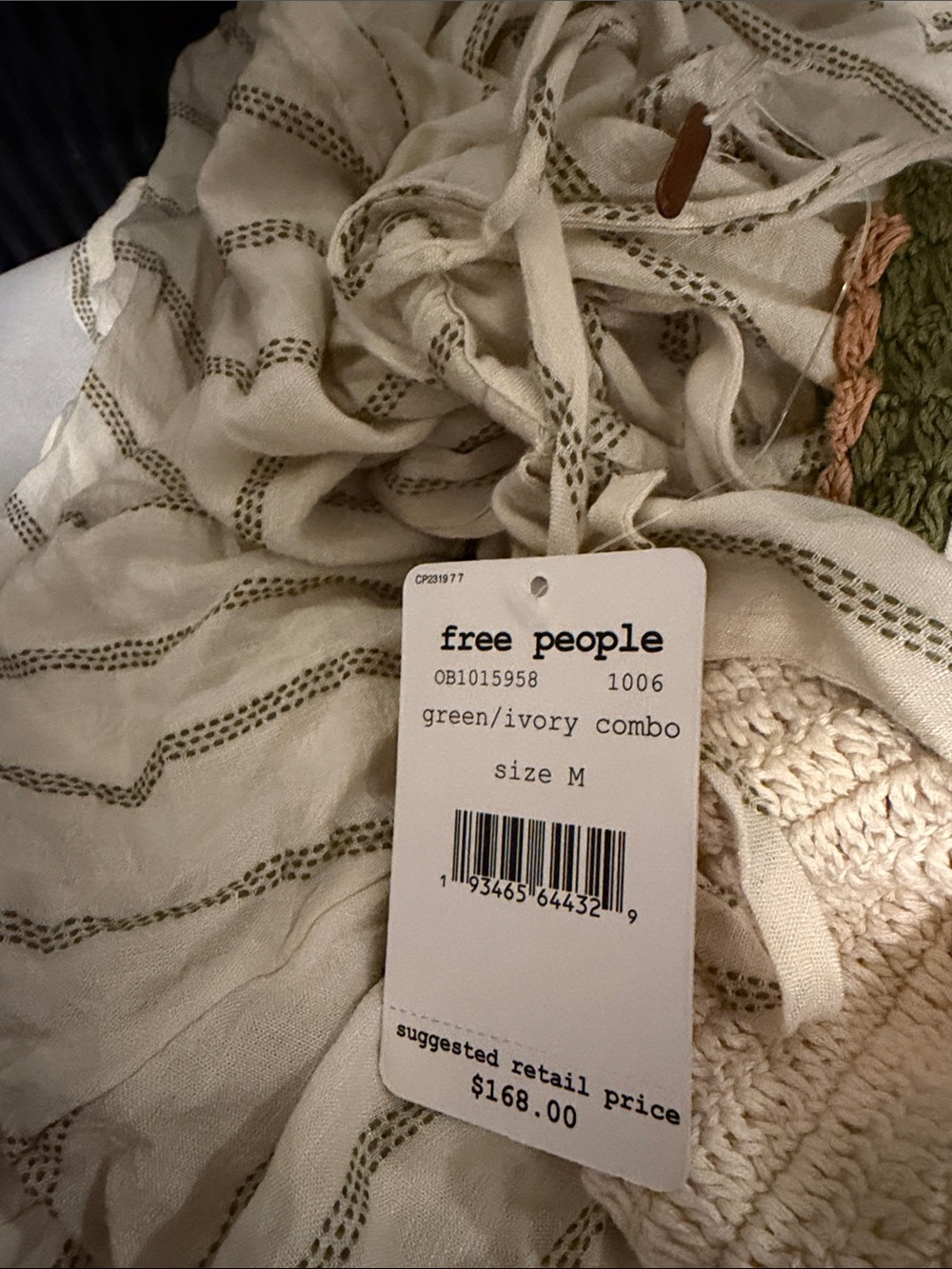 Free People Cream and Olive Striped Maxi Skirt - Picture 4 of 4